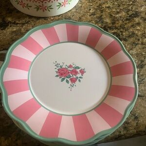 Floral Pink and Green Dinner Plate set